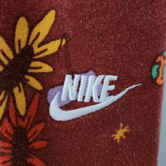 SMALL Nike sweatpants Deep Clay space alien Psychedelic mushroom floral joggers - Picture 9 of 12